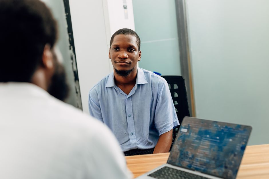 Student in a job interview